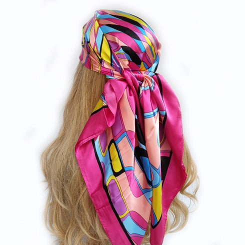 90*90cm Silk Scarf Headwraps For Women Fashion Accessory